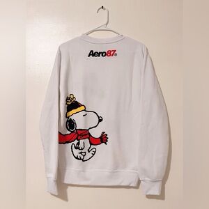 Aeropostale Aero87 Snoopy Peanuts Scarf Crewneck Sweatshirt